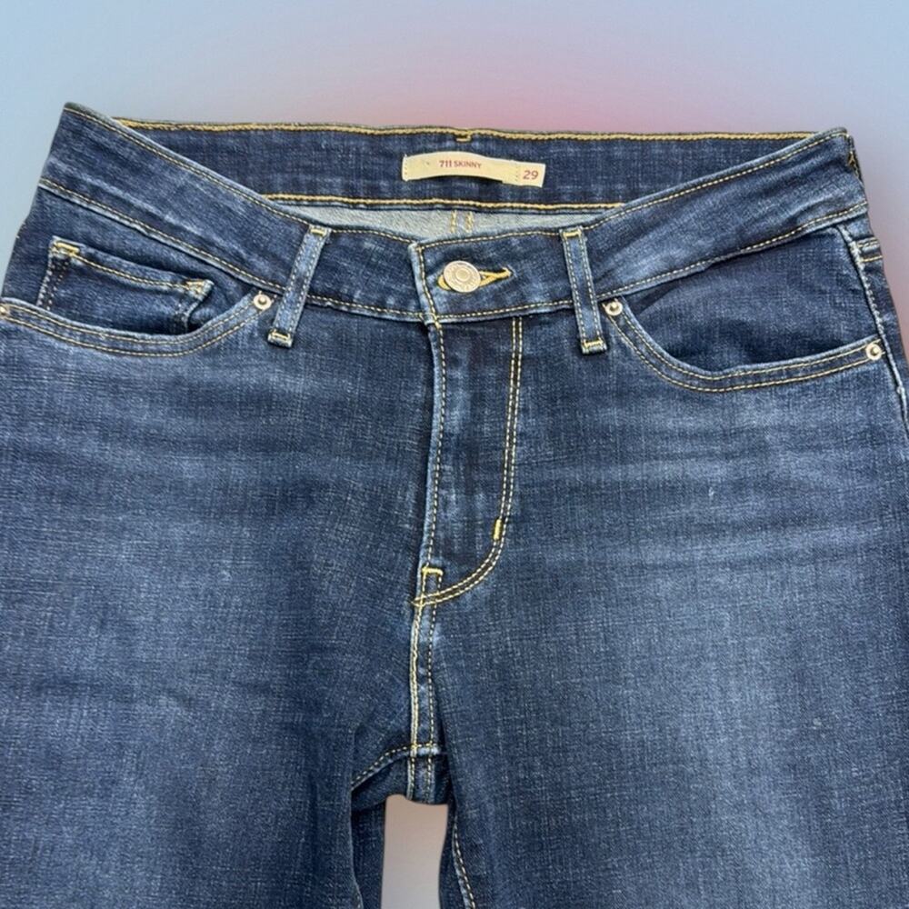 LEVI’S 711 SKINNY Women's 29 Blue Jeans with Knee Holes